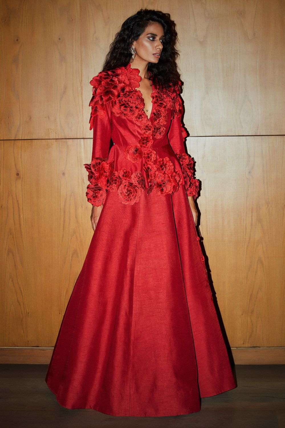 Buy Varun Bahl Soft Modal dupion Hand embroidery Lehengas