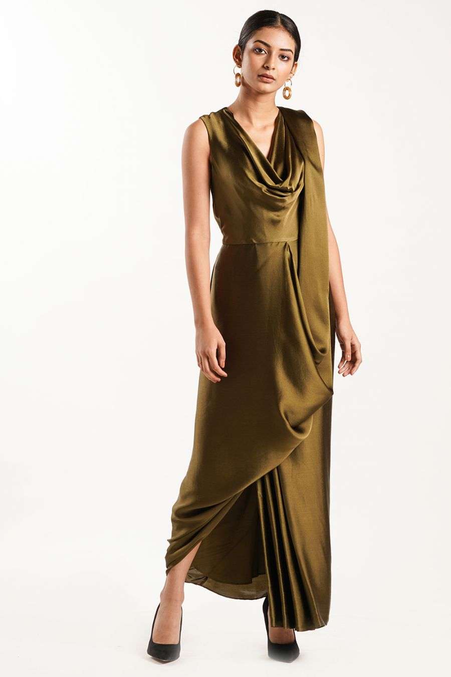 designer draped gowns