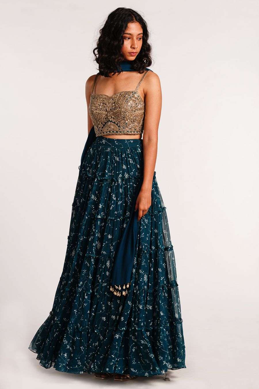 teal lengha