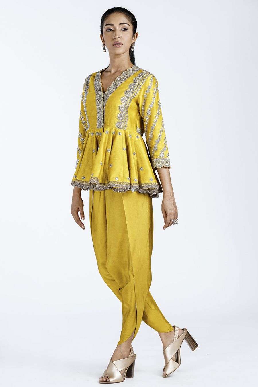 yellow dhoti pants
