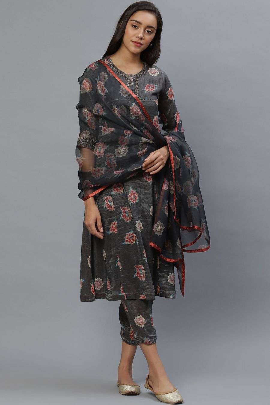 Buy Floral chintz organza dupatta 