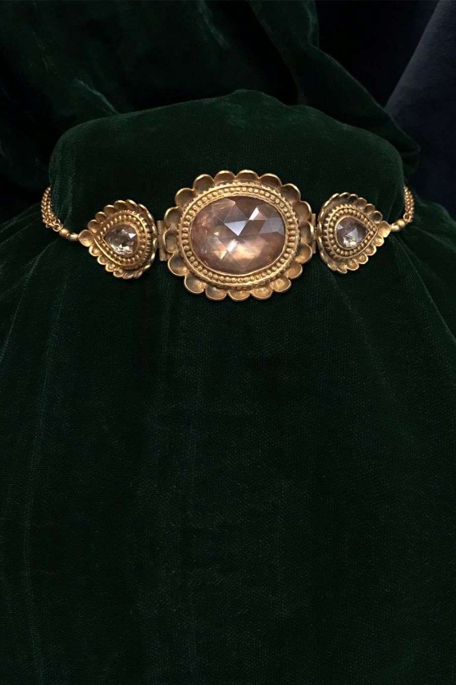 Buy Gold choker necklace with rose gold 