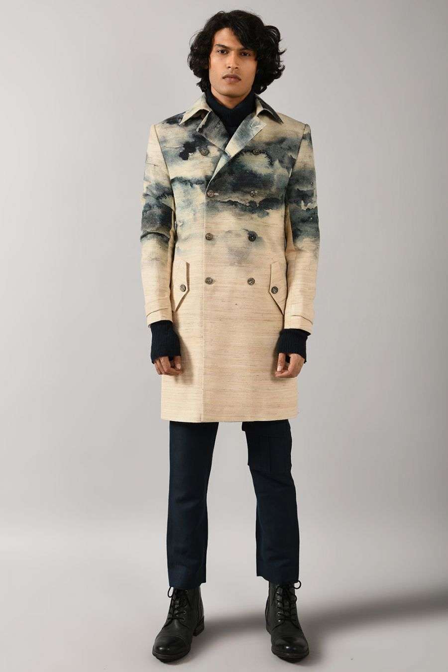 printed trench coat