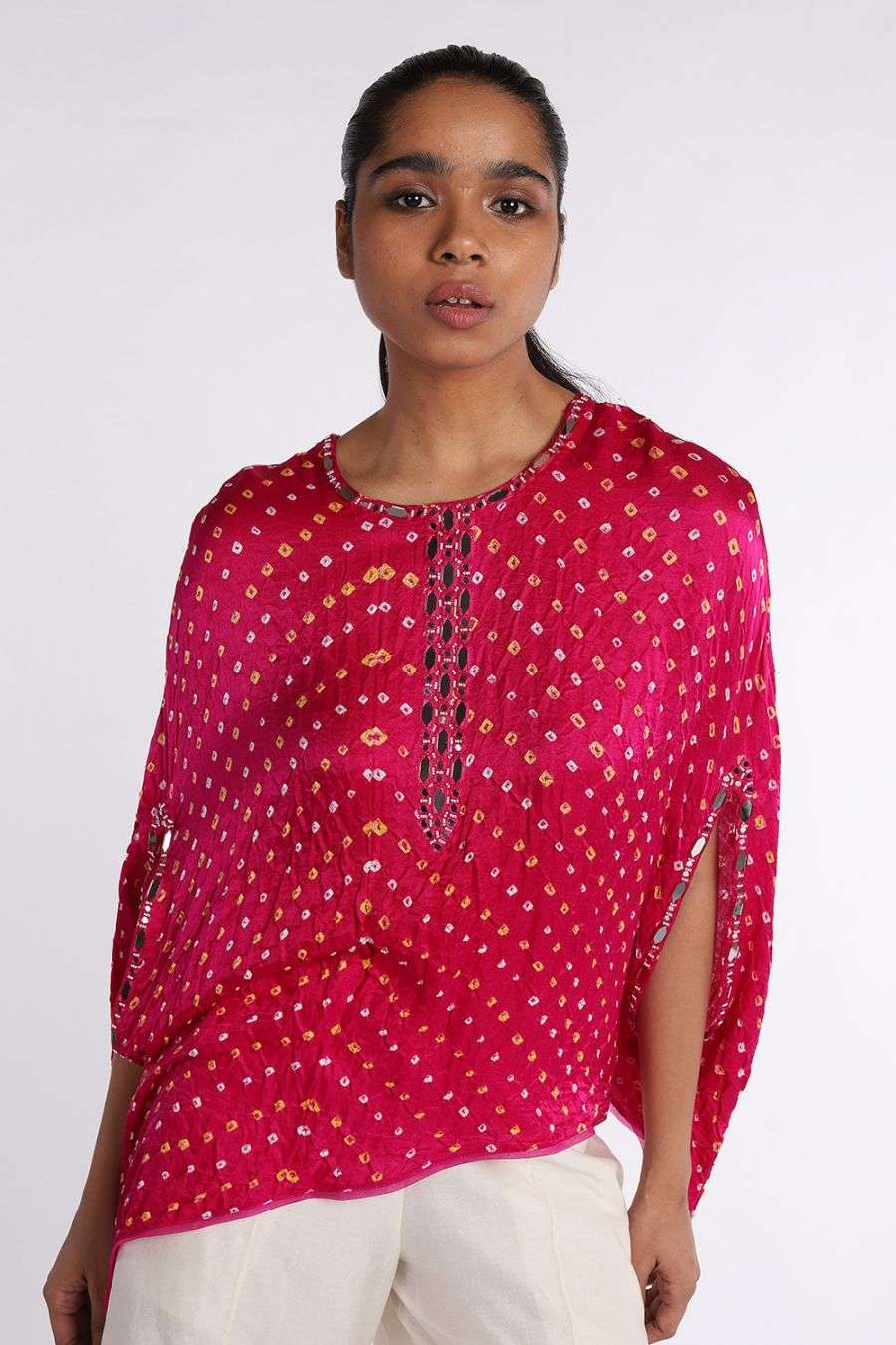 Buy Asymmetrical Round Cape Top Designer Wear Ensemble