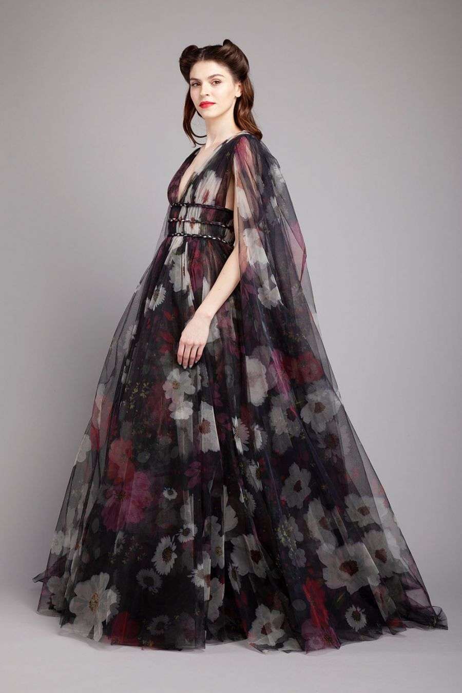 black printed gown