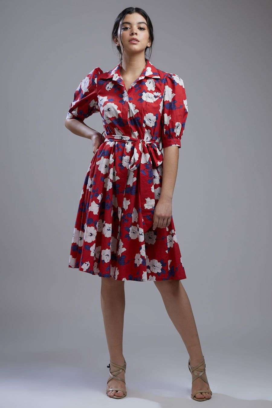 floral shirt dress