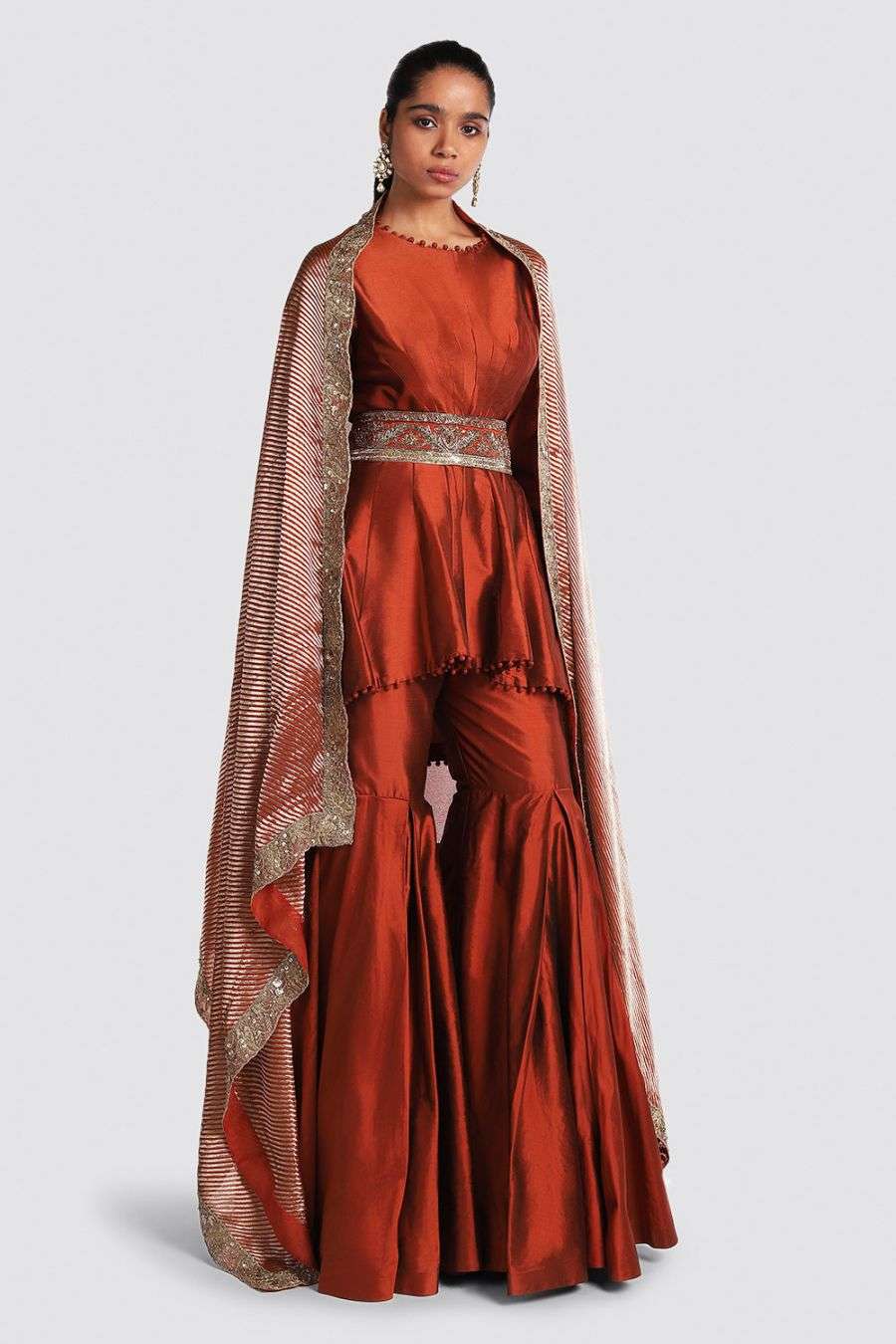 Buy Rust Sharara Set With Embroidered Belt Designer Wear Ensemble Find out if @manish loved @tanitha_pereira's purple hair or @outlansrish's new avatar! rust sharara set with embroidered belt