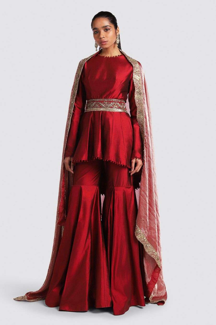 Buy Maroon Sharara Set With Embroidered Belt Designer Wear Ensemble Listen to his story on @eplogmedia #merikahani. maroon sharara set with embroidered belt