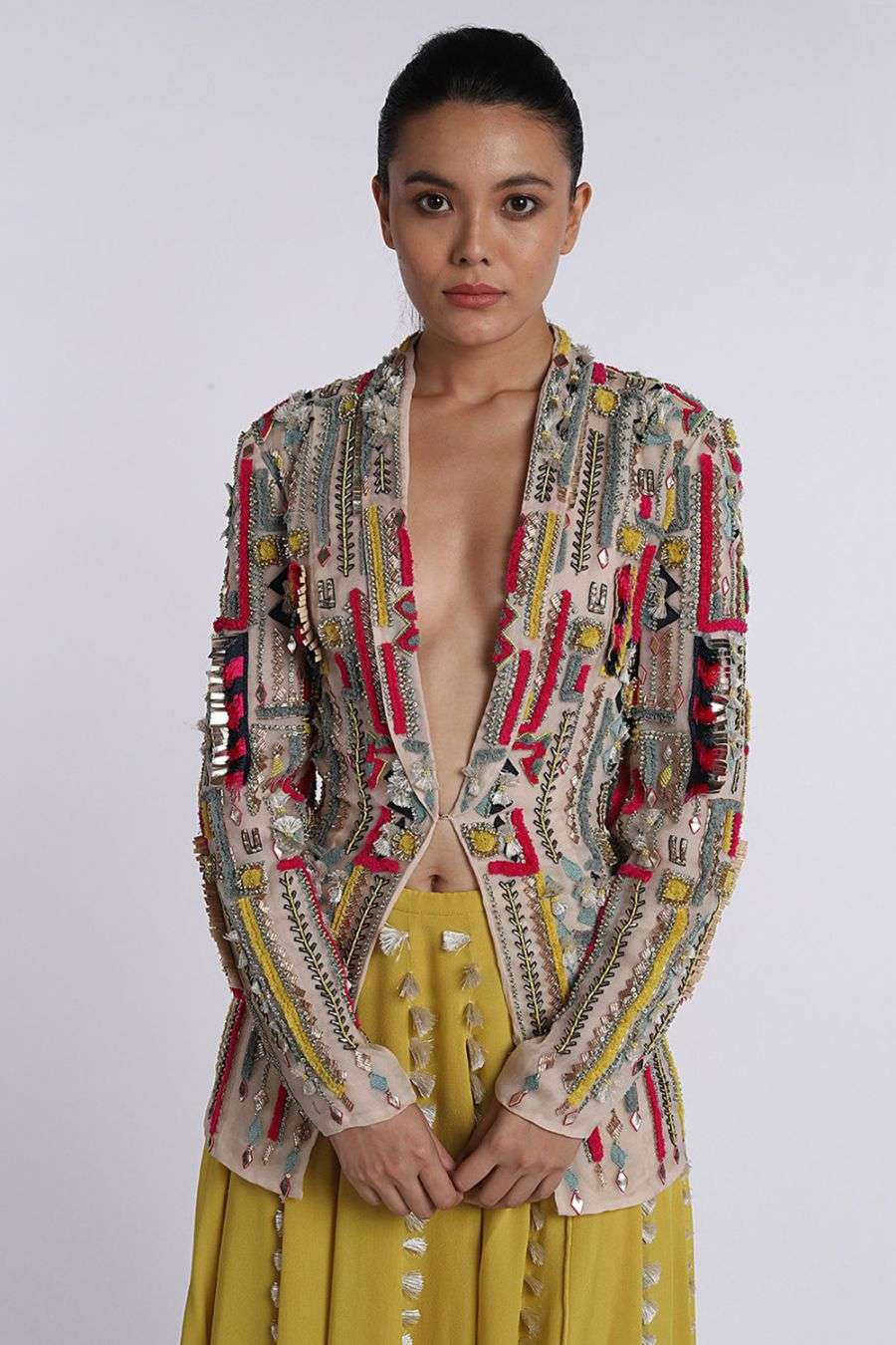 neon yellow cropped jacket