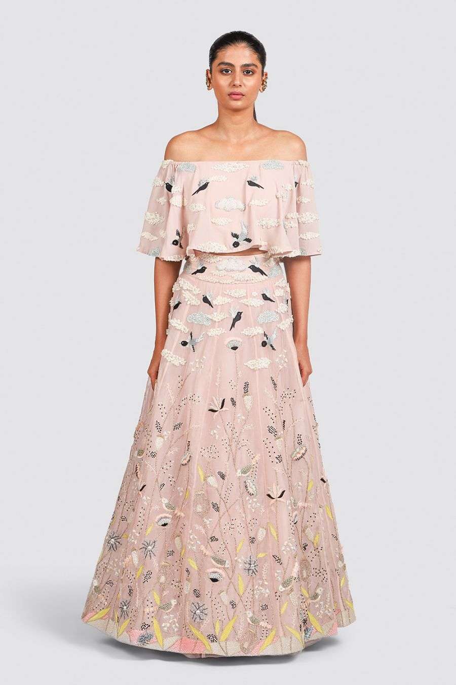 Buy Off Shoulder Choli With Lehenga Designer Wear Ensemble We would like to send you awesome offers! off shoulder choli with lehenga