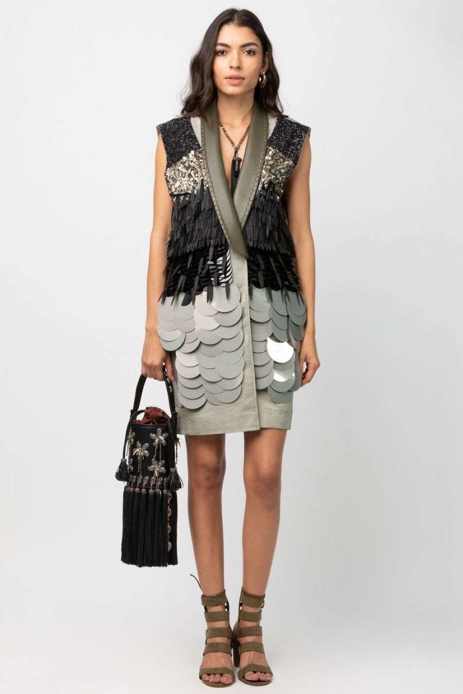 embroidered coat dress