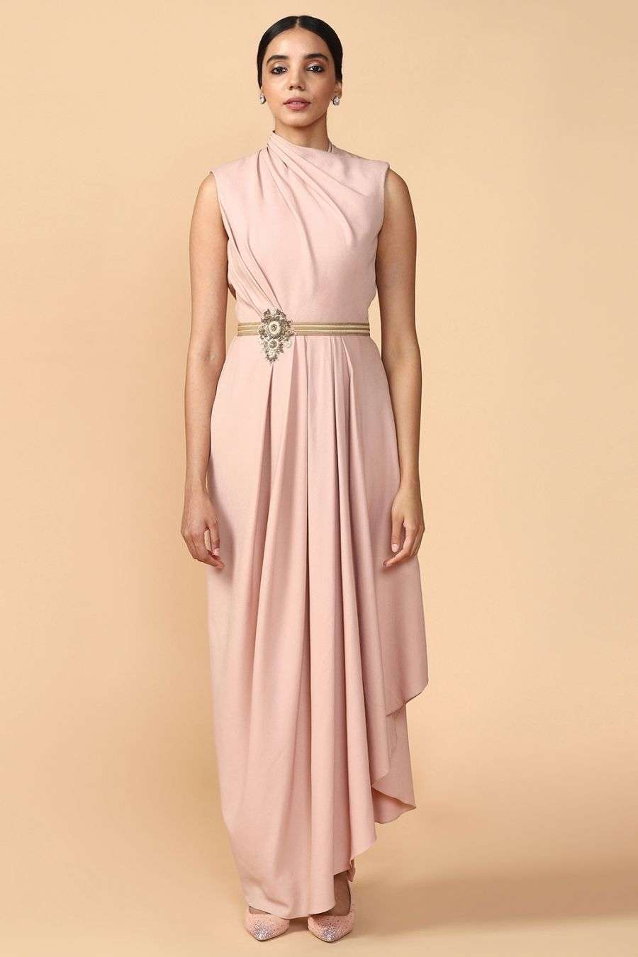 Buy Blush Draped Tunic Designer Wear Ensemble All that we were and more…. blush draped tunic