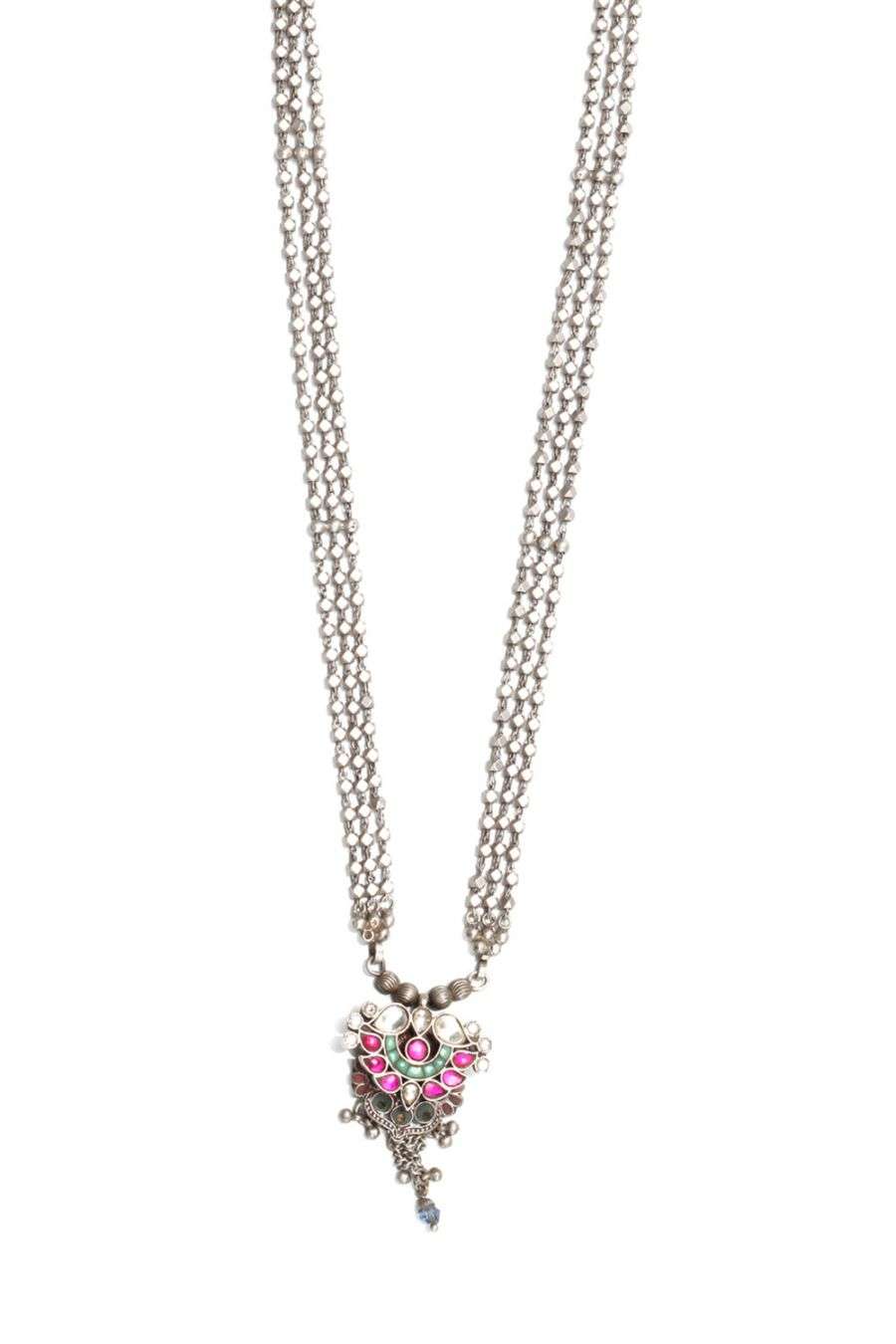 Buy Handcrafted silver long pendant 