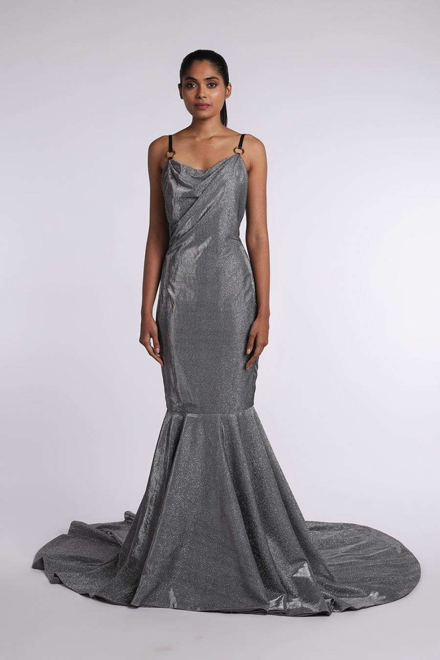 silver fishtail dress