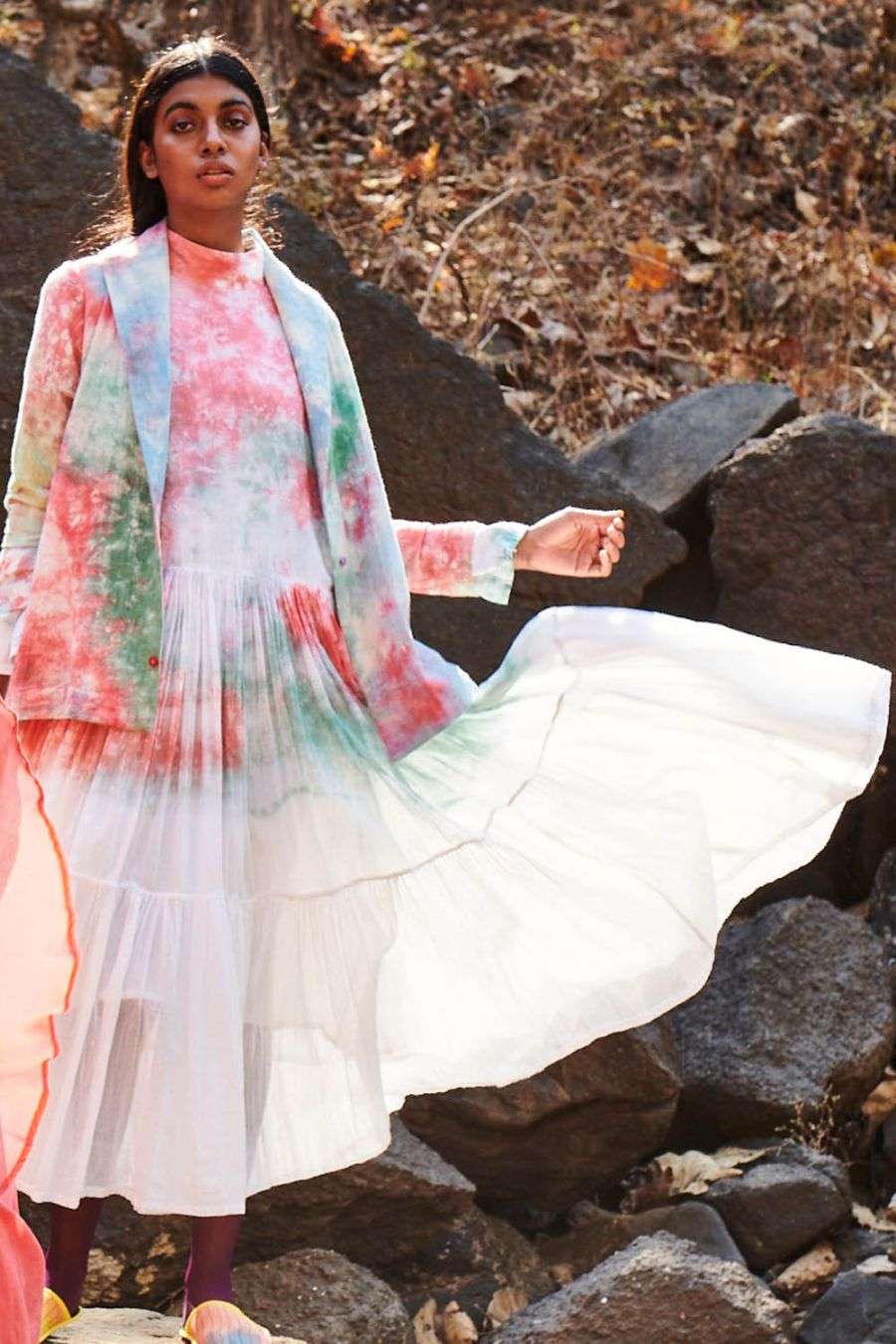pink and mint dress