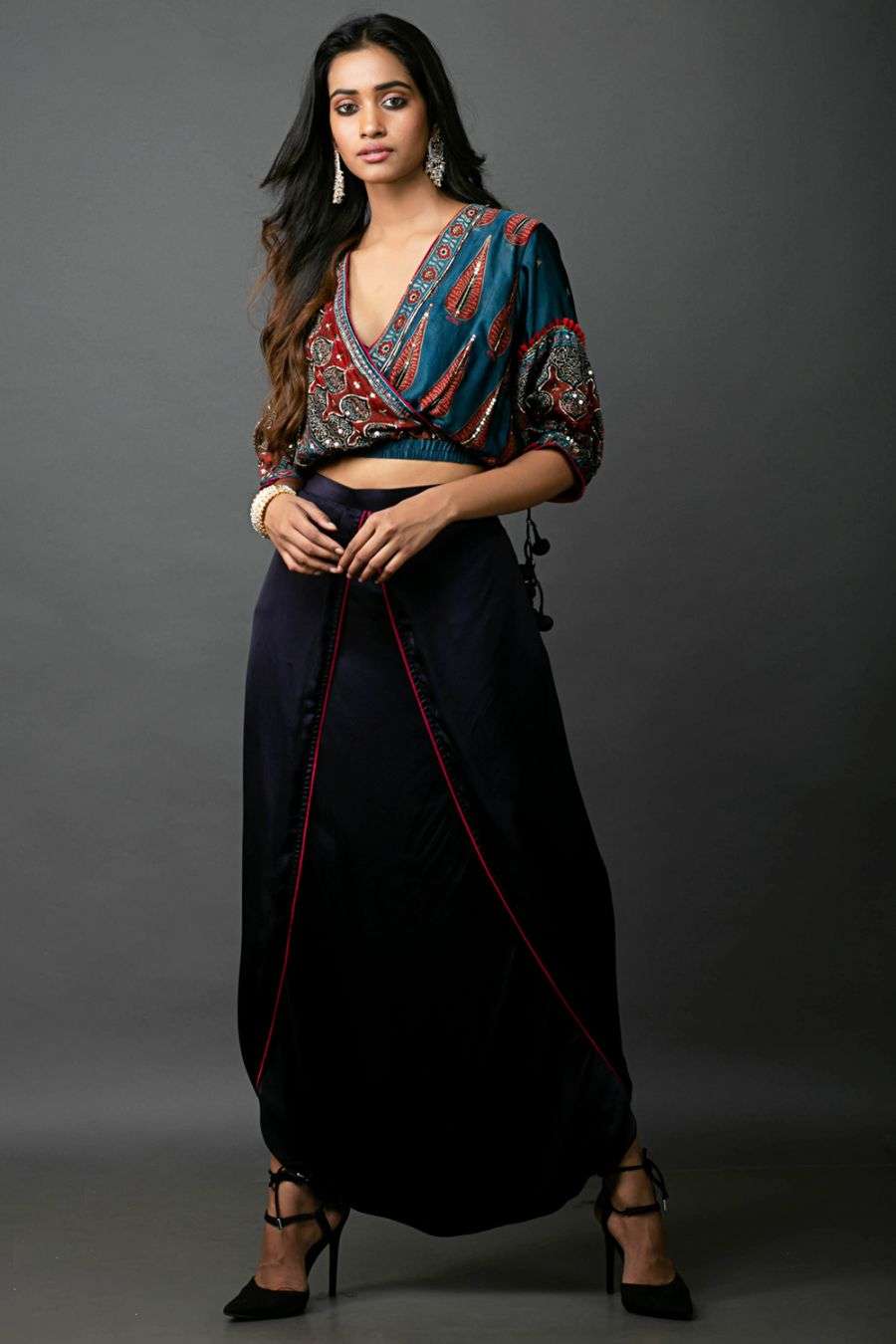 dhoti crop top dress