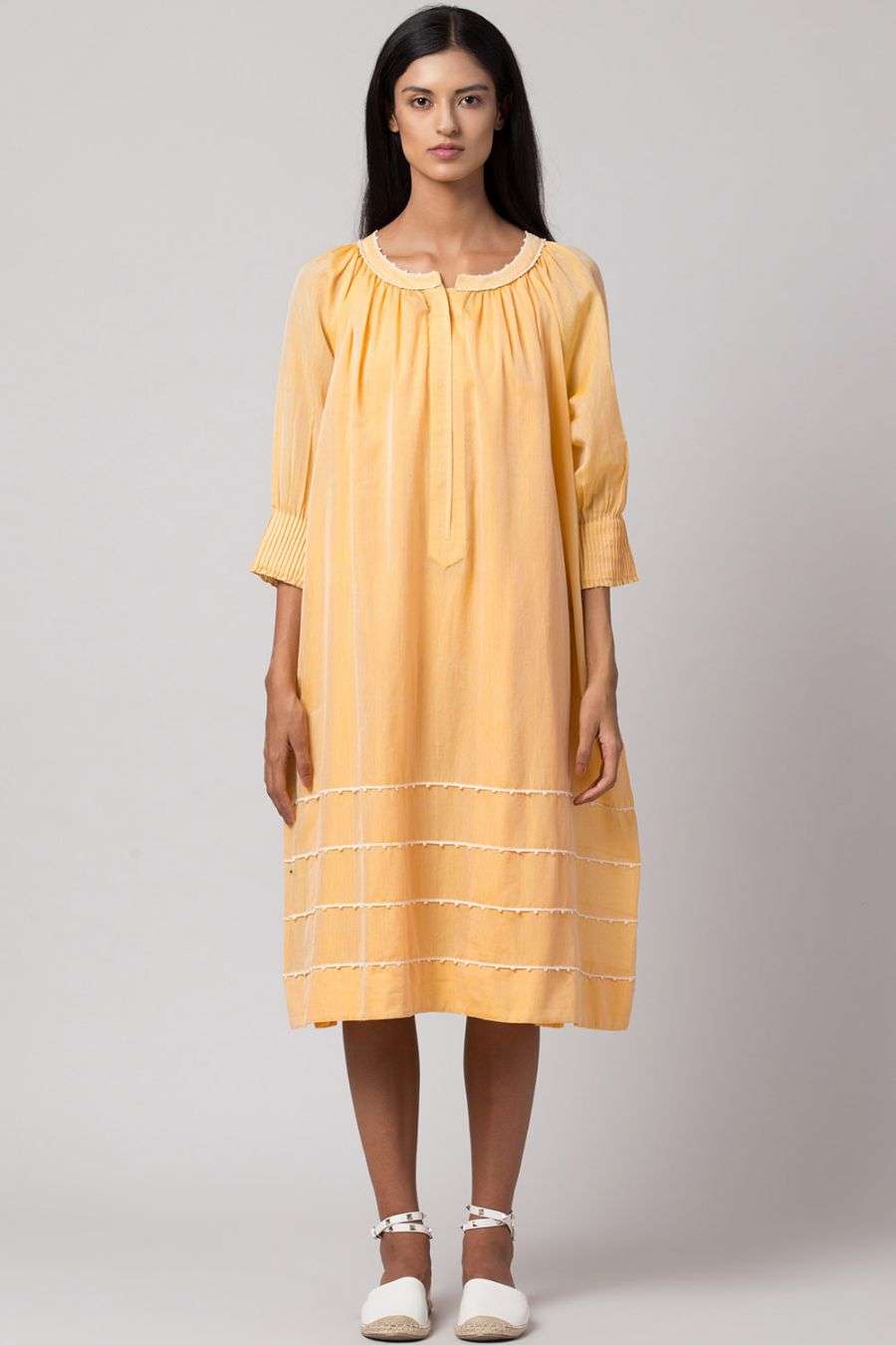 yellow crochet dress