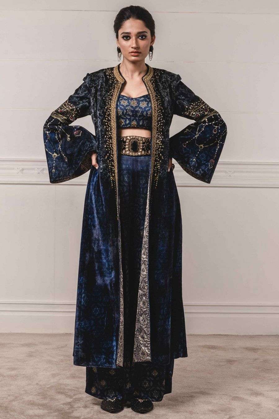 velvet long jacket