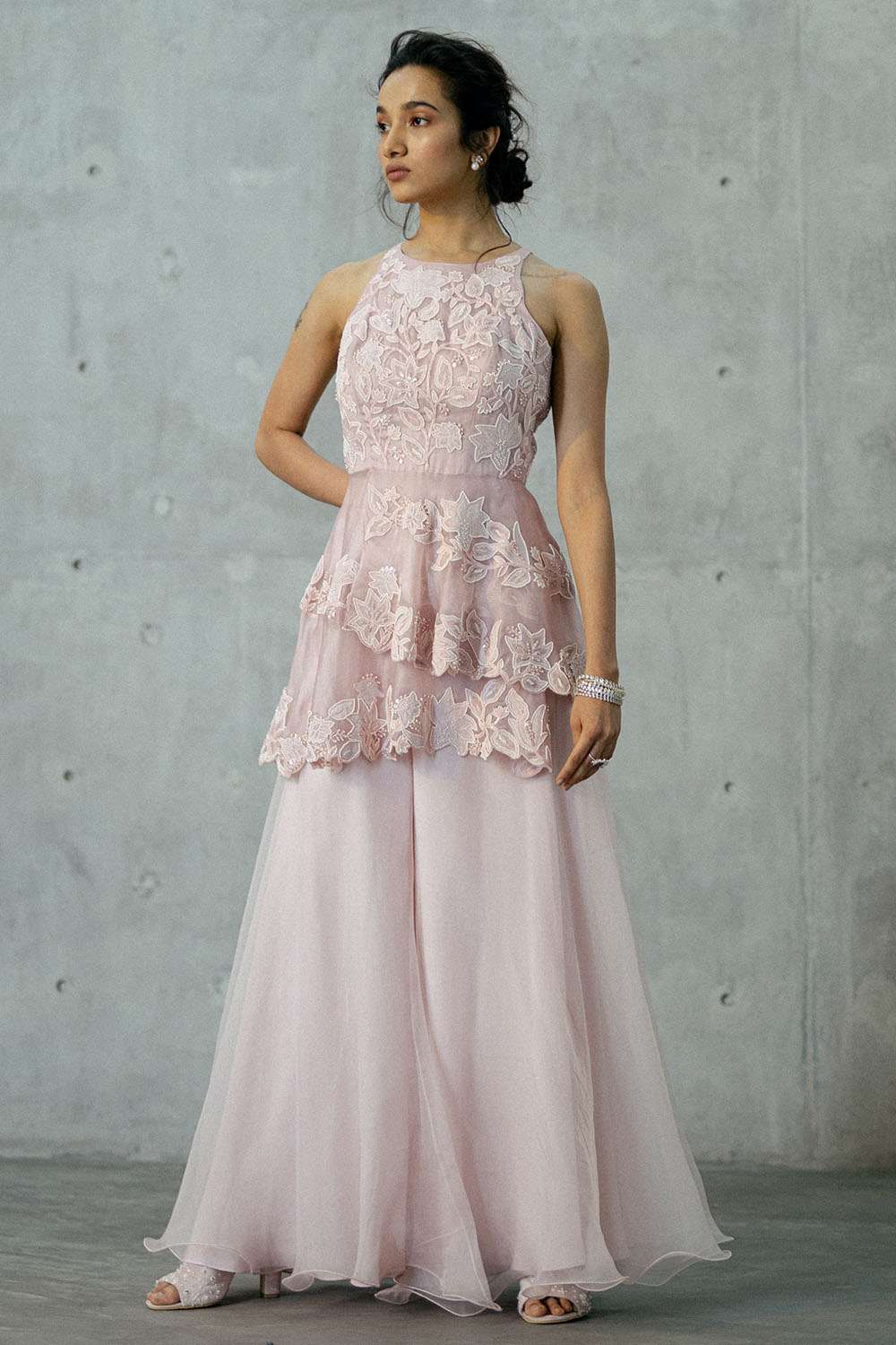 peplum with sharara bridal