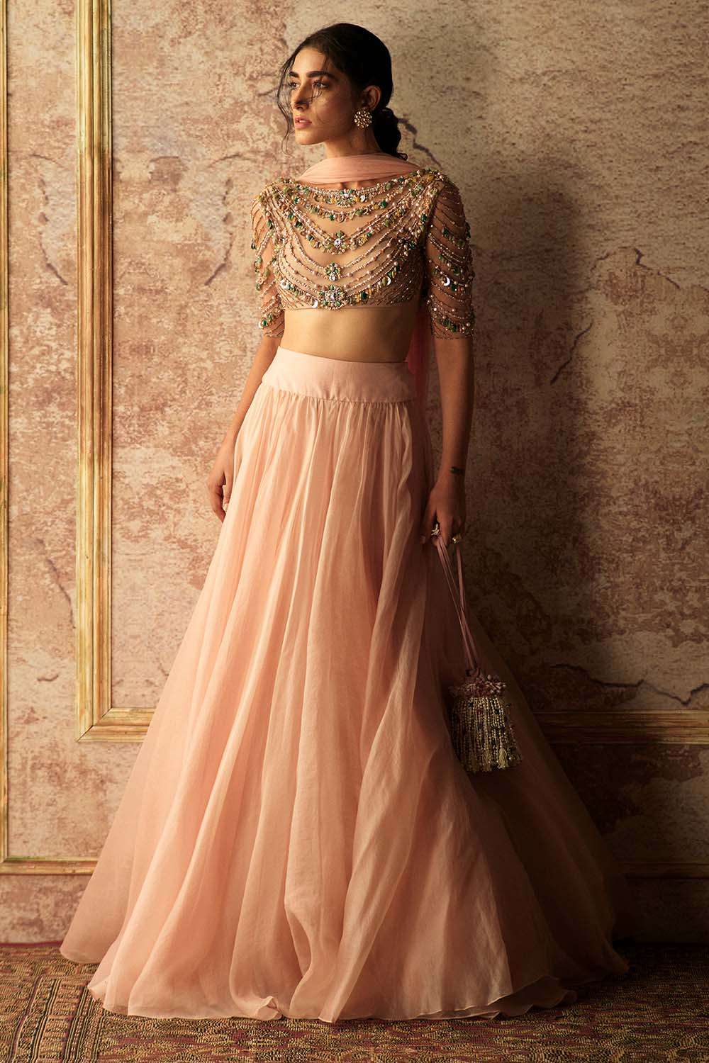 buy peach color designer lehenga choli – Joshindia