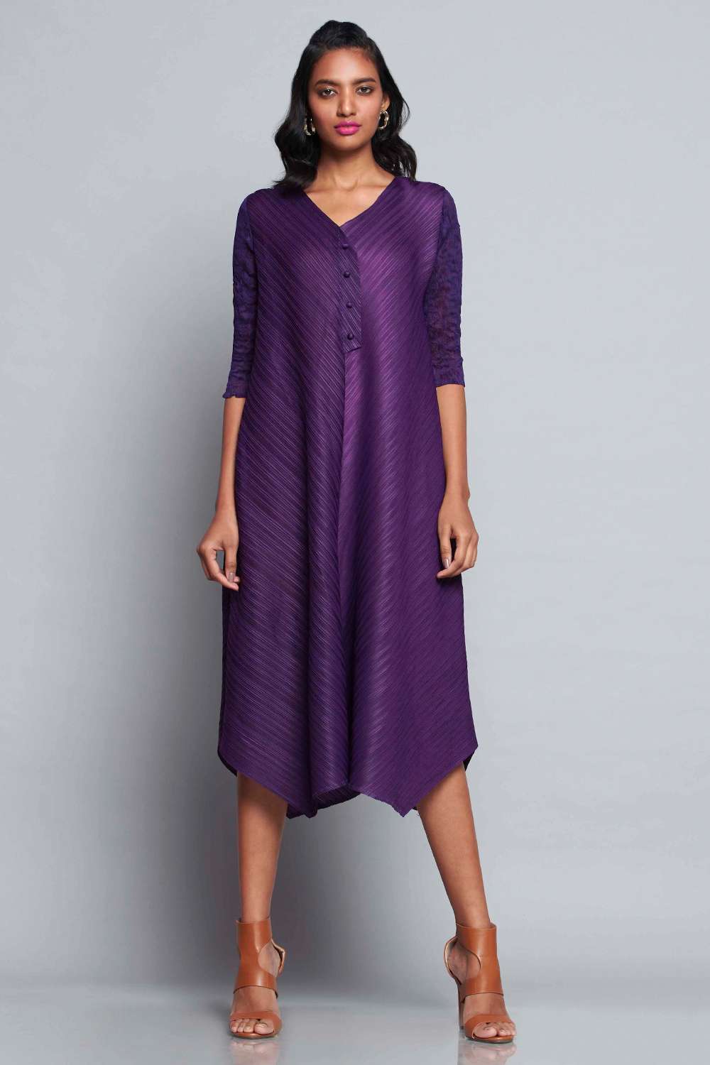 Buy V-neck tunic dress -Designer Wear - Ensemble