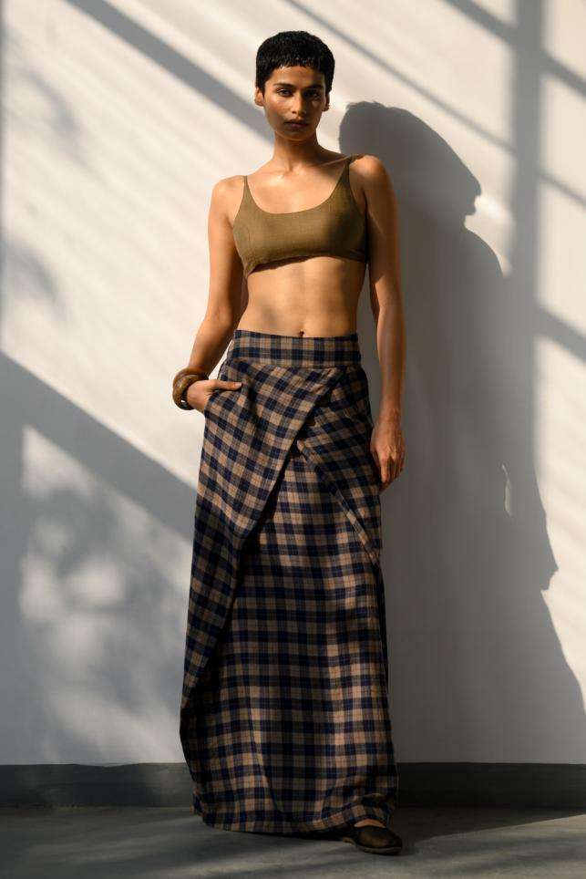 Buy 431-88 by Shweta Kapur Soft Blue Jersey Bottoms