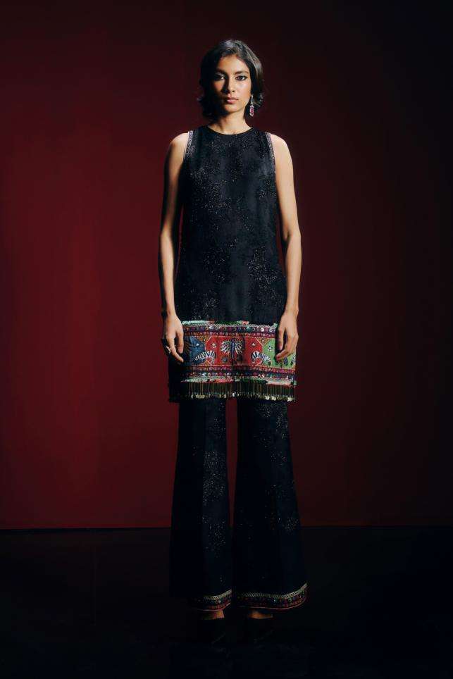 Buy Kshitij Jalori Soft Blue Silk brocade