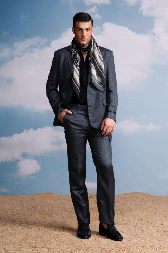 Buy Nikita Mhaisalkar Men Soft Grey TWEED PRINT SATIN Coordinate Sets