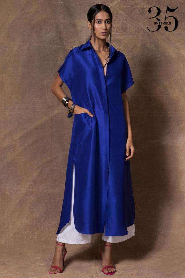 Buy 431-88 by Shweta Kapur x Ensemble Soft White Silk Tops