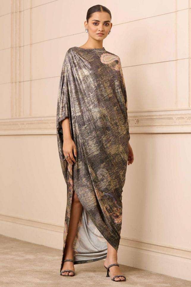 Buy Tarun Tahiliani Soft Gold Corset : Crinkle Tulle ,Skirt