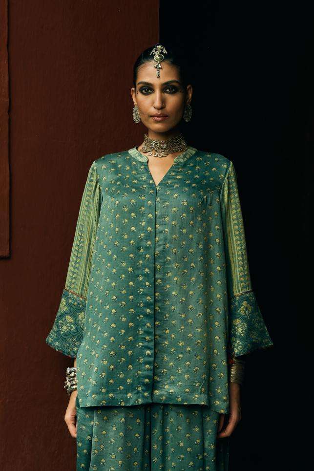 イロン yilon アンサンブル グレー Rib ensemble button tops GRAY 1