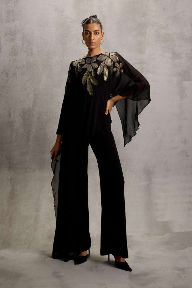 Buy Namrata Joshipura Soft Black Jersey Jumpsuits