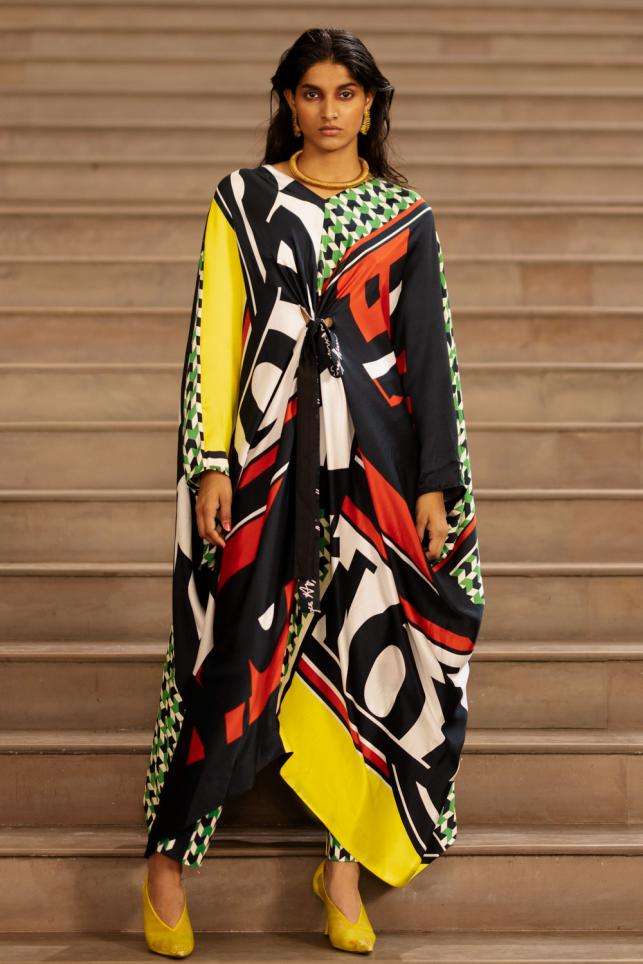 Buy AK-OK by Anamika Khanna Soft Yellow Silk Jacket Sets