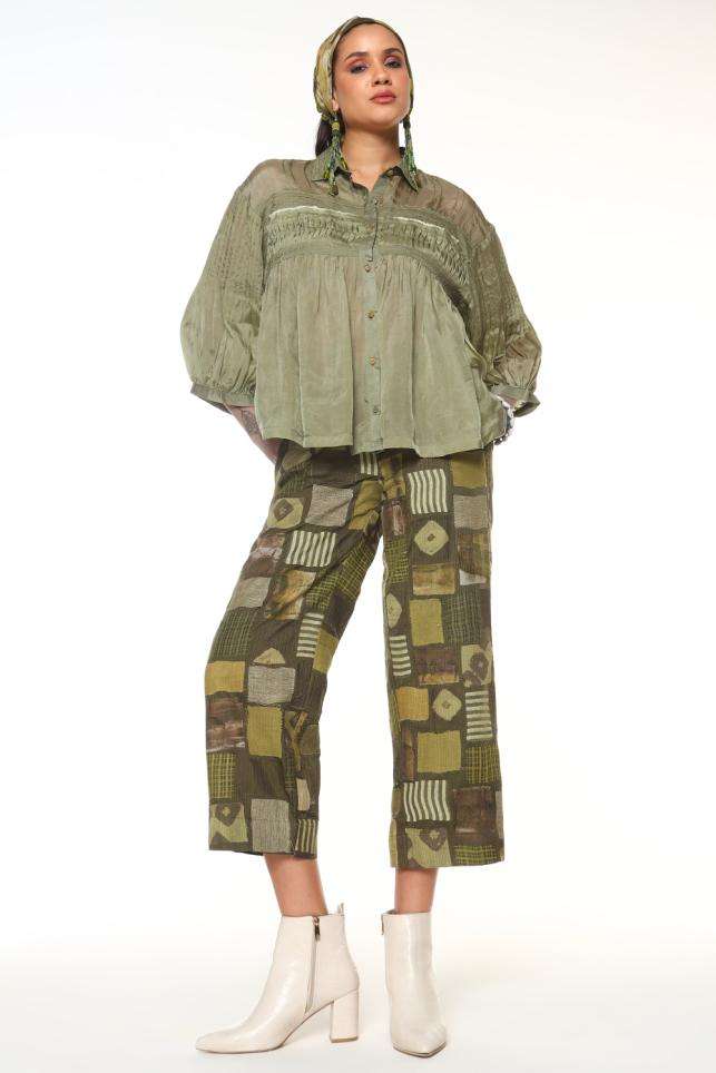 Buy APZ Soft Green Textured Linen