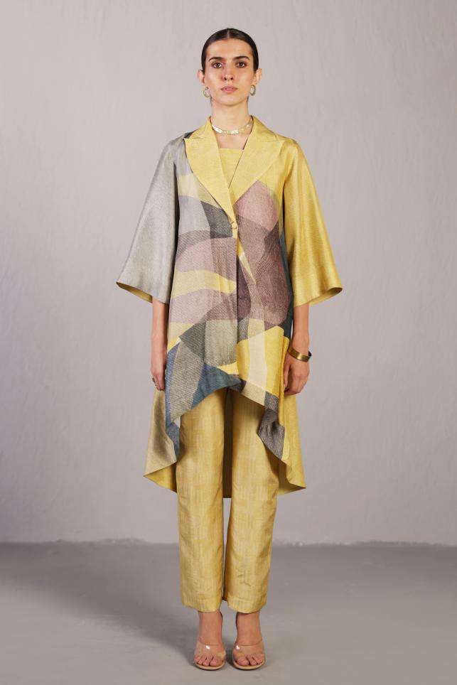 Buy Prahnaaya Soft Yellow Top & Bottom: Vegan Satin Hand
