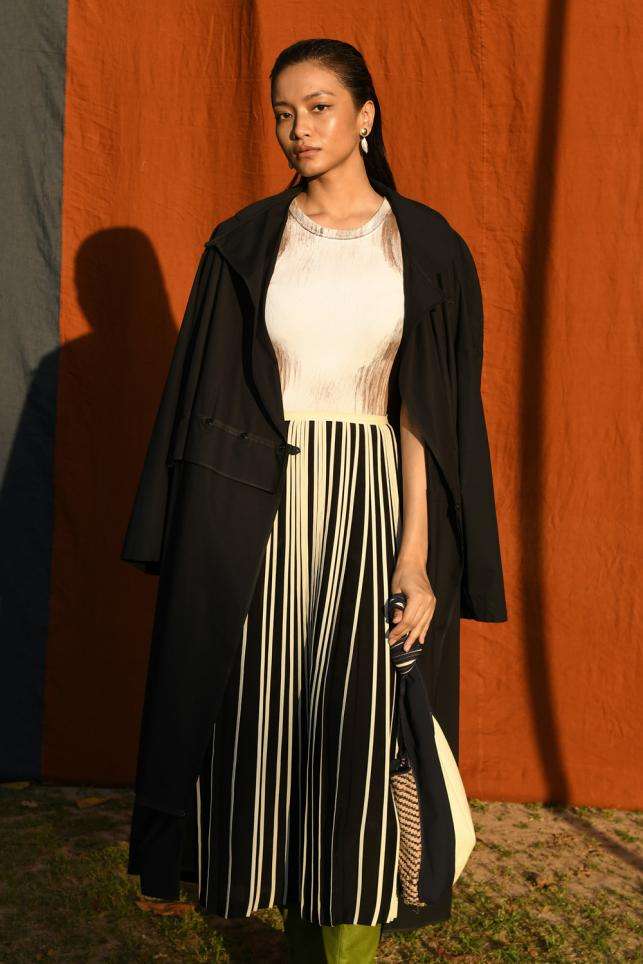 Buy Twenty Nine Soft Black Georgette Mirrorwork Outer Wear