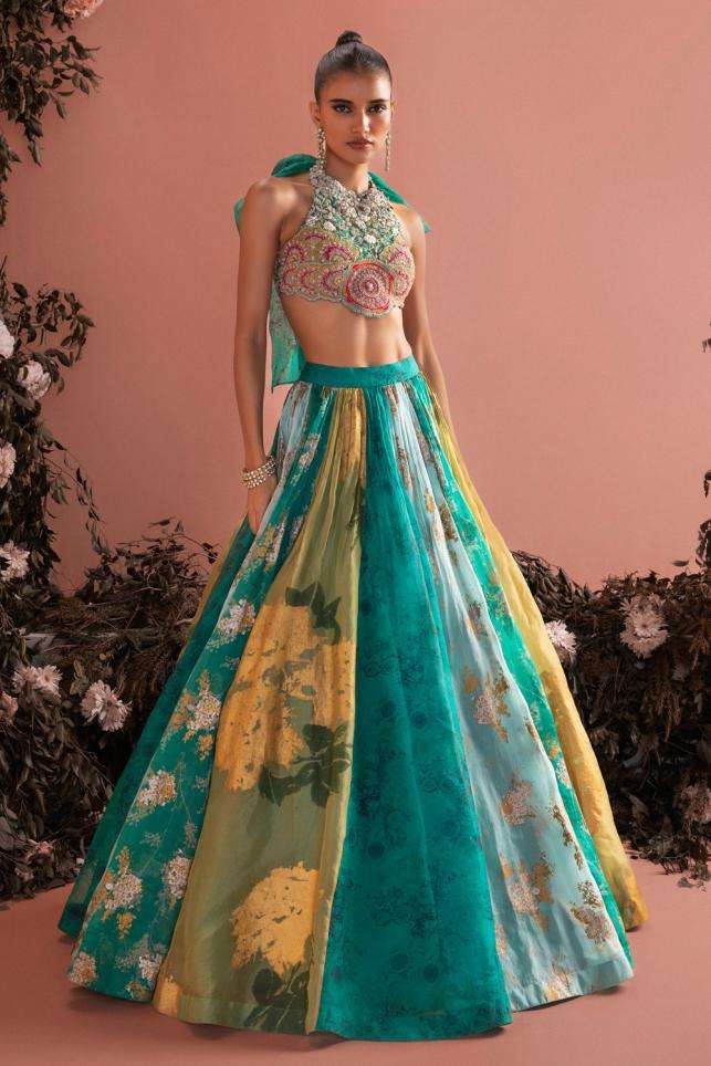 Buy Abhinav Mishra Soft Multi Dupatta - net, skirt - chanderi