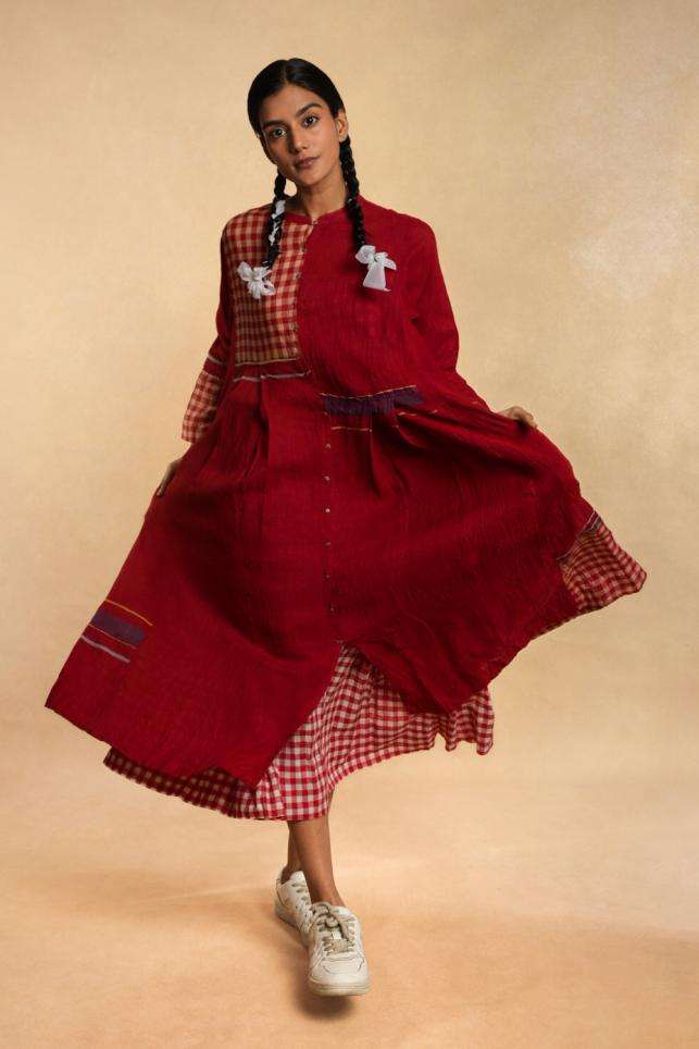 eL】Made In India Madras Check One-piece Lot No. SC29257 / INDIA