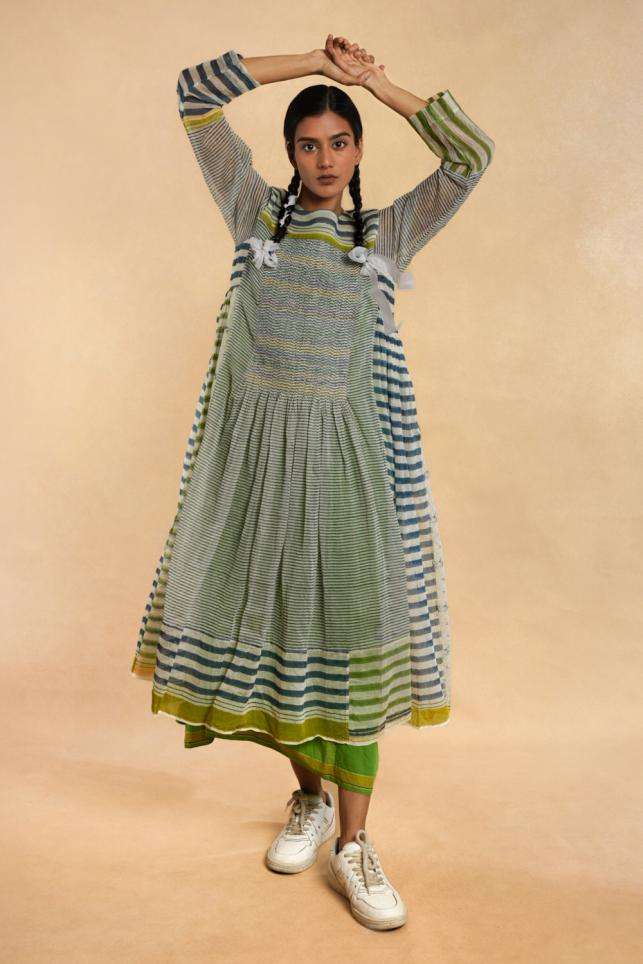 injiri インジリ MULTI CHECK DRESS Buy Injiri Soft Multi 100% Linen Dresses