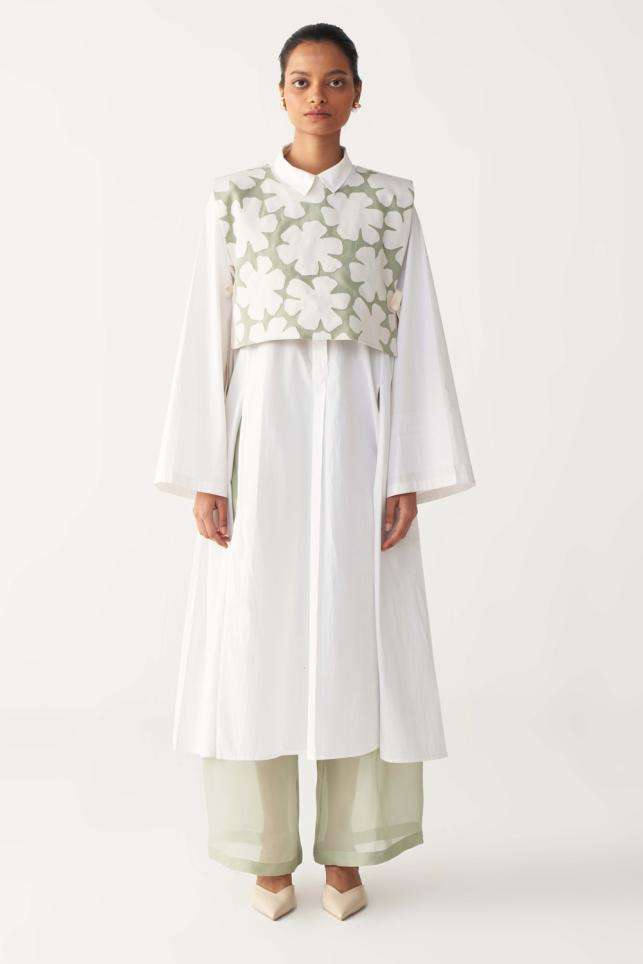 Buy 431-88 by Shweta Kapur Soft White Japanese Crepe And Suiting