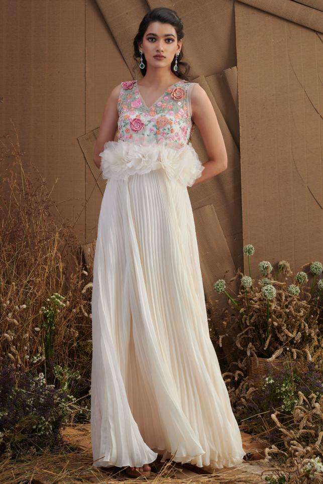 Buy Mishru Soft Ivory Gown - Tulle Gowns